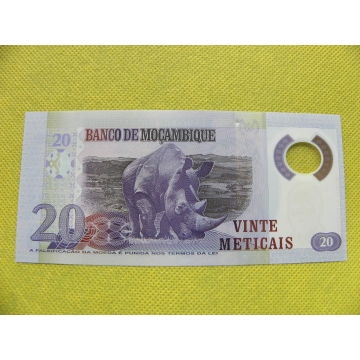 bankovka  20 meticais - 2011 - polymer