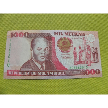 bankovka  1000 meticais - 1991 