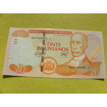 bankovka 20 bolivianos 2015