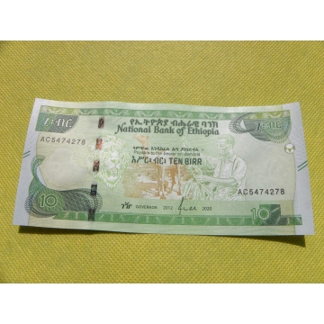 bankovka  10 birr - 2012-2020