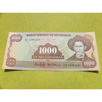 bankovka 1000 cordobas 1985