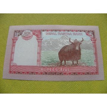 bankovka 5 rupees 2017