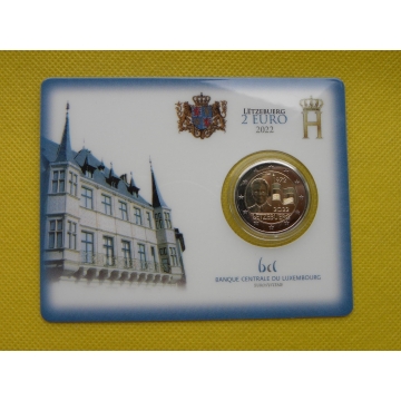 2 euro mince sběratelské Lucembursko 2022 - vlajka - BU karta
