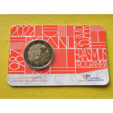 2 euro mince - Erasmus - Nizozemí 2022 - BU karta 