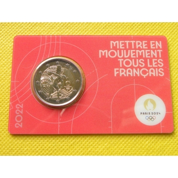 2 euro mince sběratelské Francie 2022 - Olympiáda - karta