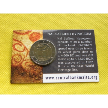 2 euro mince sběratelské Malta 2022 - Hypogeum - karta 