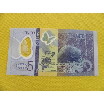 bankovka 5 dobras - Saint Thomas a Prince 2016 /UNC-polymer
