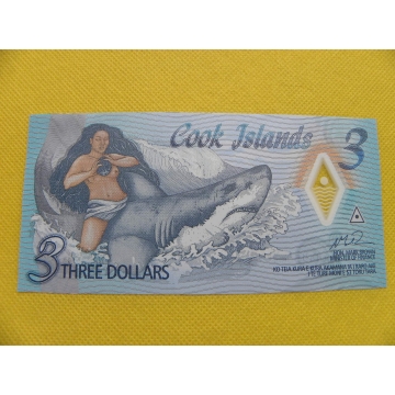 bankovka 3 dollars - Cookovy ostrovy 2021 /UNC - polymer