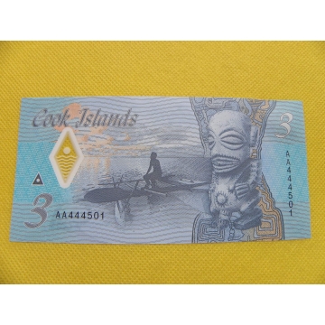 bankovka 3 dollars - Cookovy ostrovy 2021 /UNC - polymer