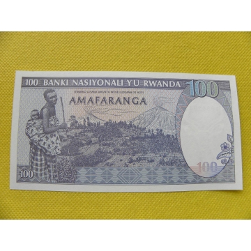 bankovka 100 francs - Rwanda 1989 /UNC