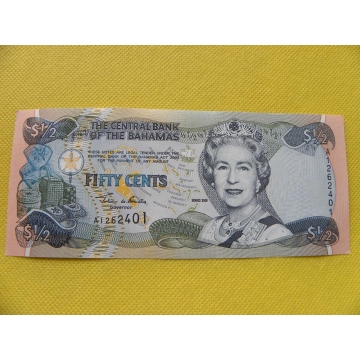 bankovka 50 cents - Bahamy 2001 /UNC