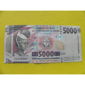 bankovka 5000 francs Guiena 2021/UNC 