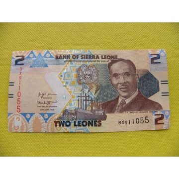 bankovka 2 leones Siera Leone 2022/UNC