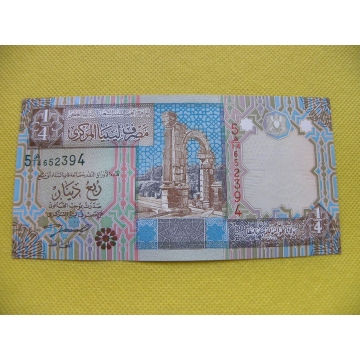 bankovka 1/4 dinar Libye 2002 /UNC