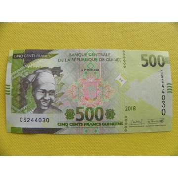 bankovka 500 francs -Guiena 2018 /UNC