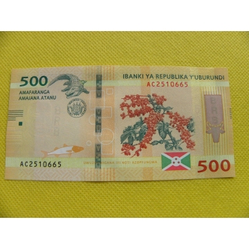 bankovka 500 franků Burundi 2018 /UNC