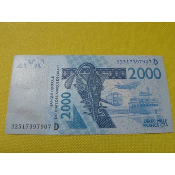 bankovka 2000 francs CFA západní afrika 2003 /UNC