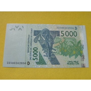 bankovka 5000 francs CFA západní afrika 2003 /UNC