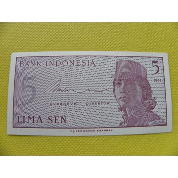 bankovka 5 sen Indonésie 1964 /UNC