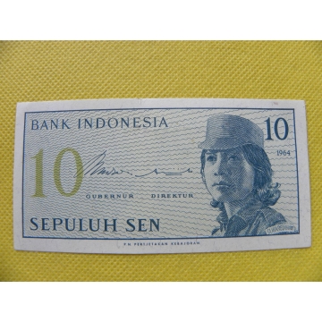 bankovka 10 sen Indonésie 1964 /UNC