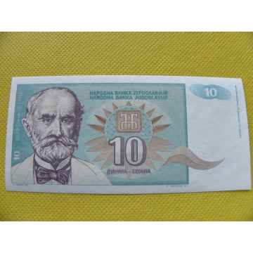 bankovka 10 dinara Jugoslávie 1994 /UNC
