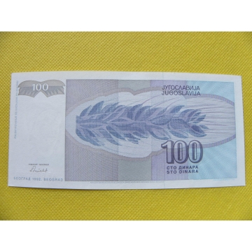 bankovka 100 dinara Jugoslávie 1992 /UNC