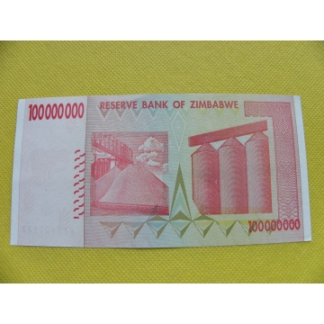 bankovka 100 milonů dollars Zimbabwe 2008 /UNC