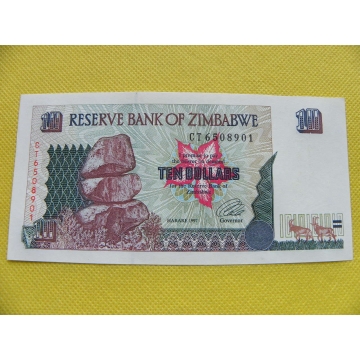 bankovka 10 dollars Zimbabwe 1997 /UNC