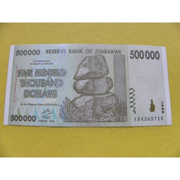 bankovka 500 000 dollars Zimbabwe 2008 /UNC