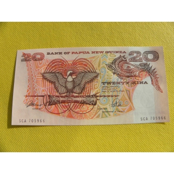 bankovka 20 kina Papua - Nová Guinea 1981-85 podpis 3 