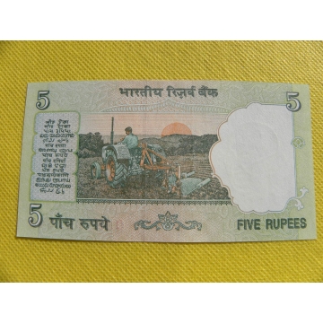 bankovka 5 rupees Indie 1997 /UNC