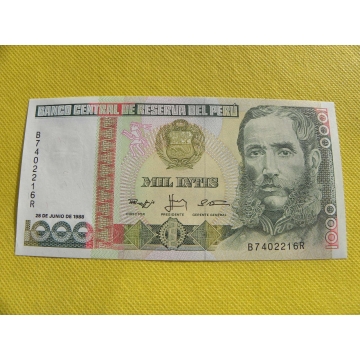 bankovka 1000 intis Peru 1988 /UNC