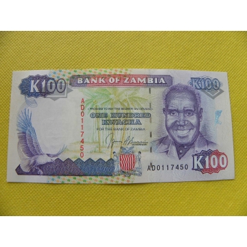 bankovka 100 kwacha Zambie 1991 /UNC