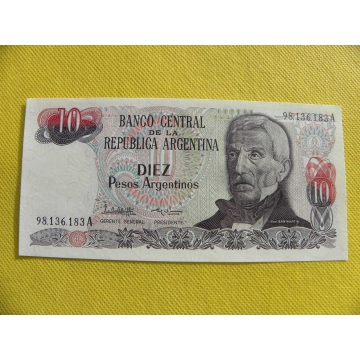 bankovka  10 pesos Argentína 1983-84 /UNC
