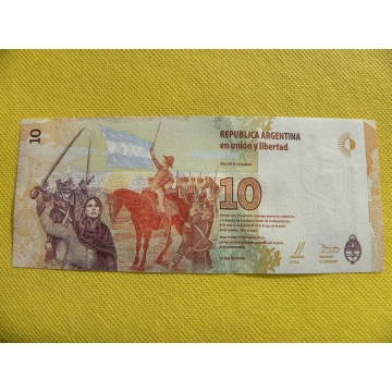 bankovka 10 pesos Argentína 2016 /UNC