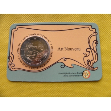2 euro mince sběratelské Belgie 2023 - Secese - karta 
