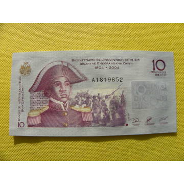 bankovka 10 gourde Haiti...
