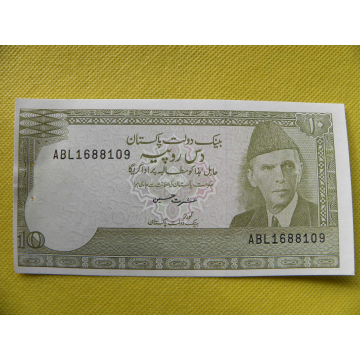 bankovka 10 rupees Pakistán...