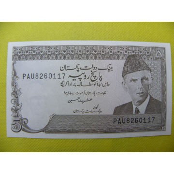 bankovka 5 rupees Pakistán...