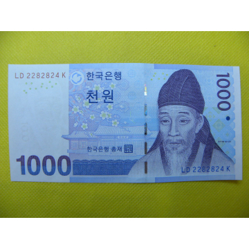 bankovka 1000 won Jižní...