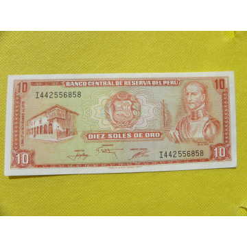 bankovka 10 soles Peru 1976...