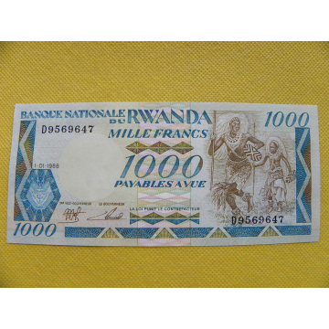 bankovka 1000 francs Rwanda...