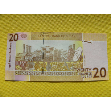 bankovka 20 pounds Sudán...