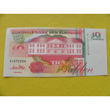 bankovka 10 gulden Suriname...
