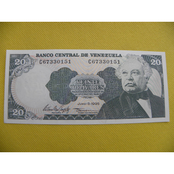 bankovka 20 bolívares...