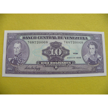 bankovka 10 bolívares...