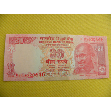 bankovka 20 rupees Indie...