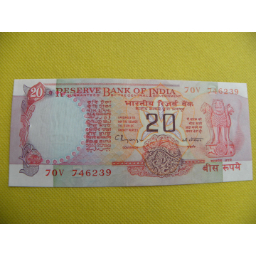bankovka 20 rupees Indie...