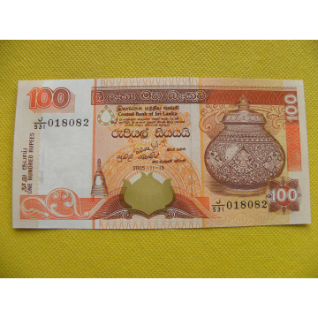 bankovka 100 rupees Srí...