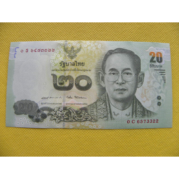 bankovka 20 baht Thajsko...